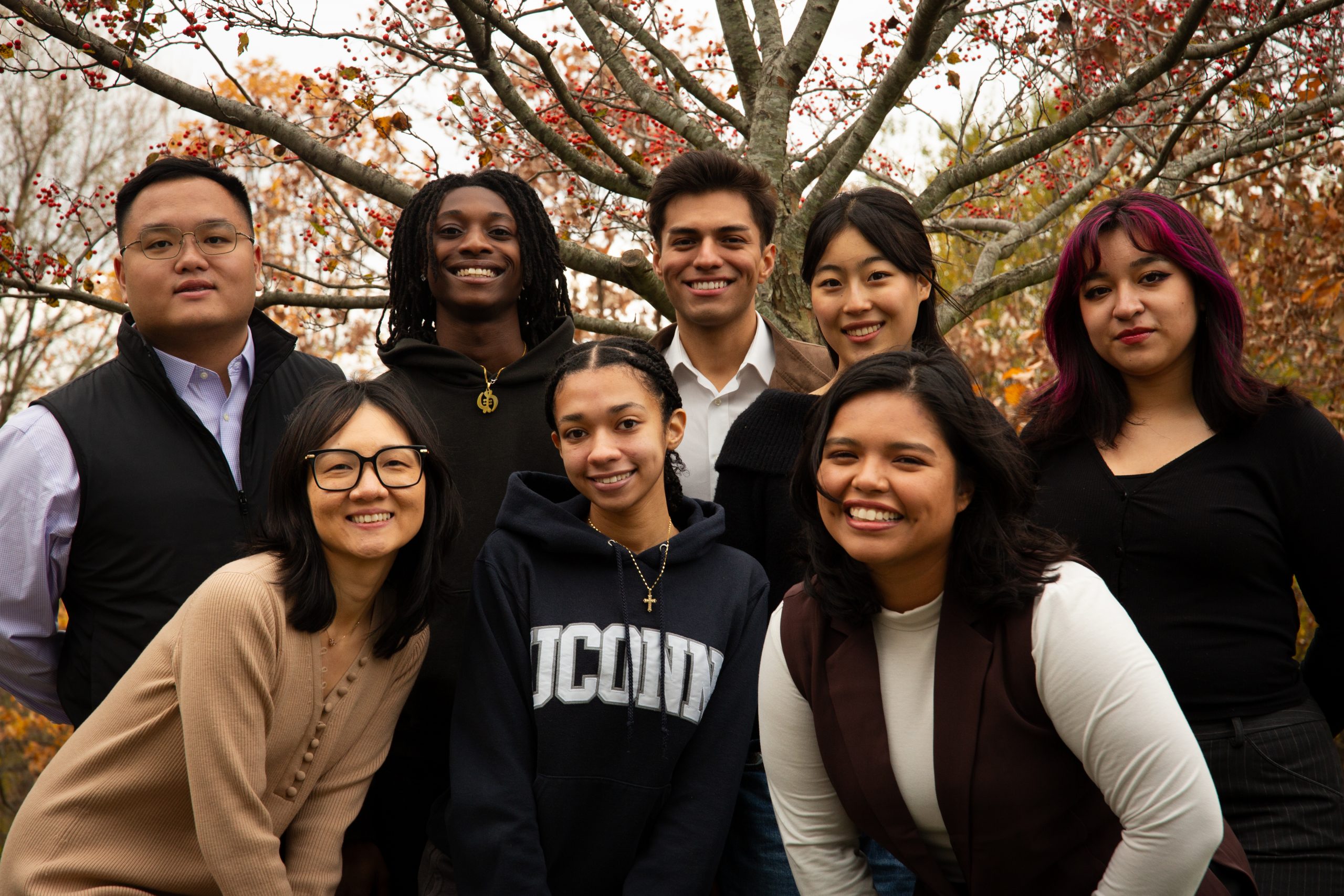 A group of people looking at the camera